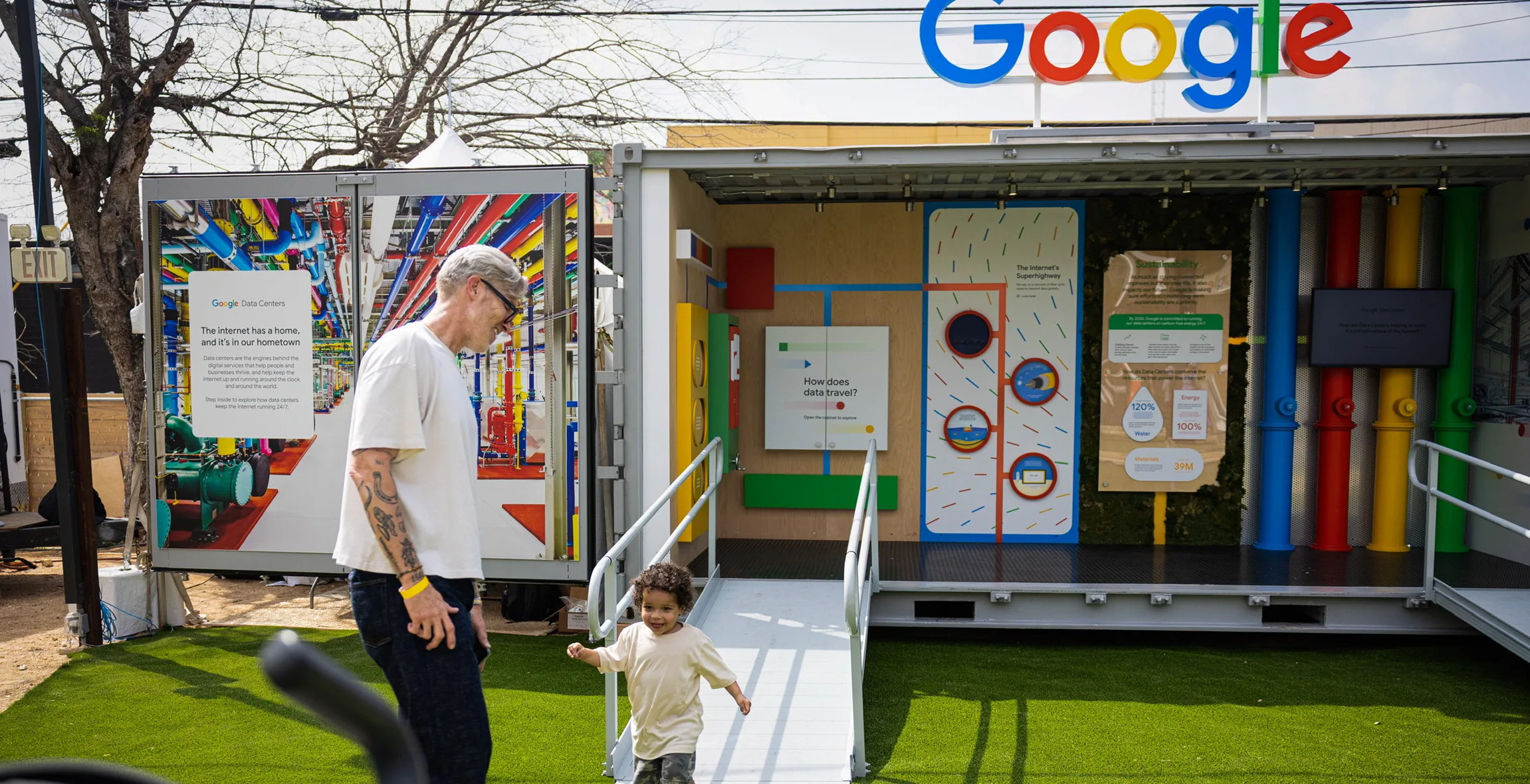 LawnPop artificial turf installed at the Google exhibit in Austin, TX