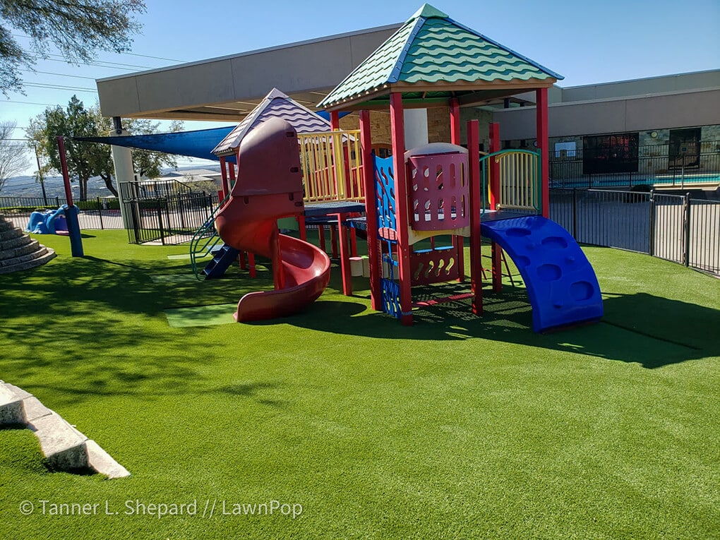 Artificial Turf Installation for Playground